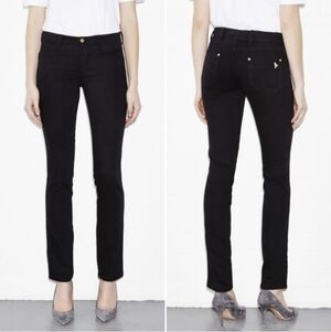 MIH Kara Black Oslo Jean Mid Rise Long Slim Leg Size 24